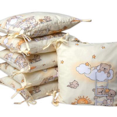 Vankúšikový mantinel Baby Nellys, Medvedík na rebríku - žltý