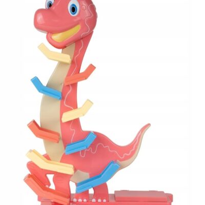 Veselá hrajúca autodráha/šmykľavka Dino Tulimi + 6 autíčok, oranžová