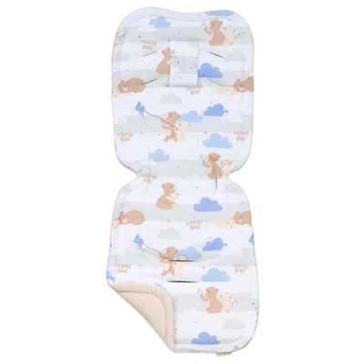 Vložka do kočíka prešívaný Velvet Premium - Medvedíky v béžovej