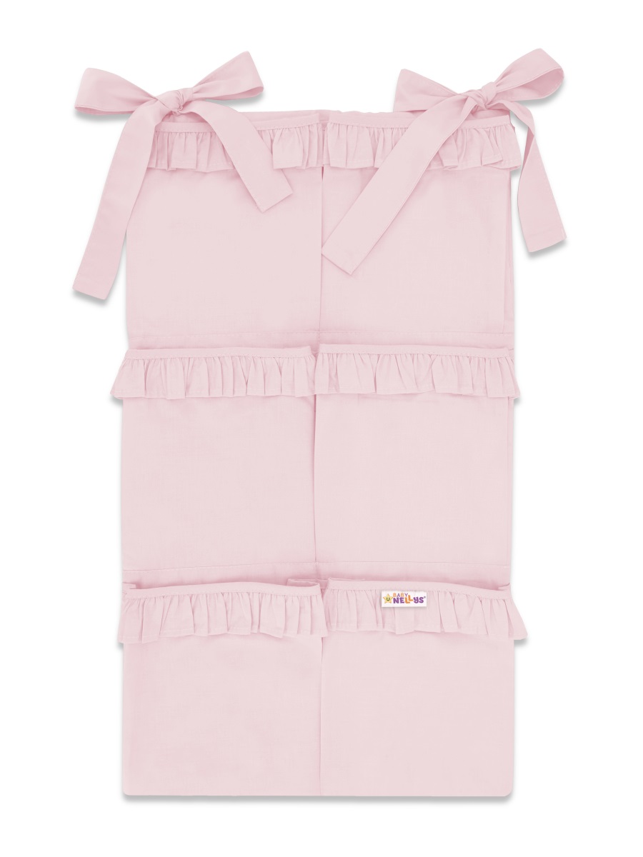 Vreckár na postieľku ROYAL s volánikmi (ružový)