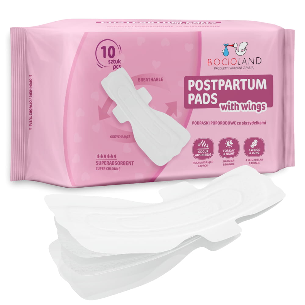 Vysoko absorpčné popôrodné vložky s krídelkami - 10ks
