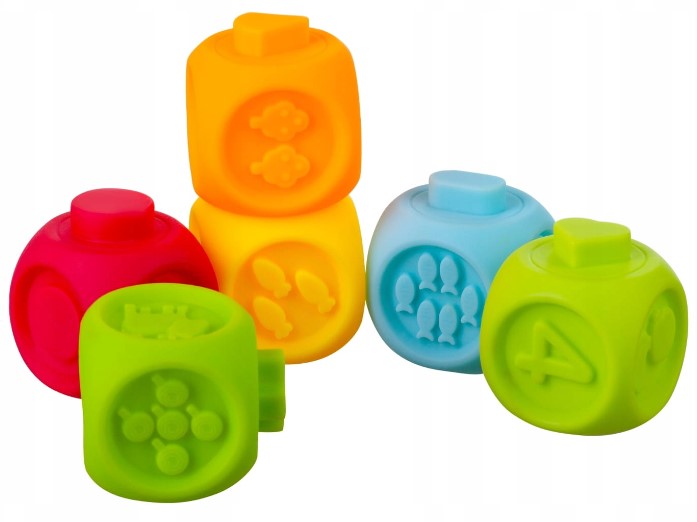 Vzdelávacie, edukačné farebné kocky - 6ks