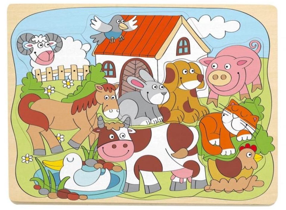 Woody: Náučné drevené puzzle Farma