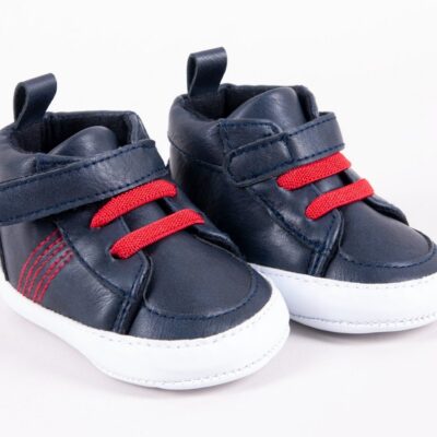 YO! Dojčenské topánky/capáčky prešívané Boy, na suchý zips - granátové