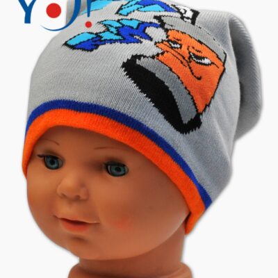 YO!: Jesenná čiapka Graffiti (sv. sivá/oranž. lem)