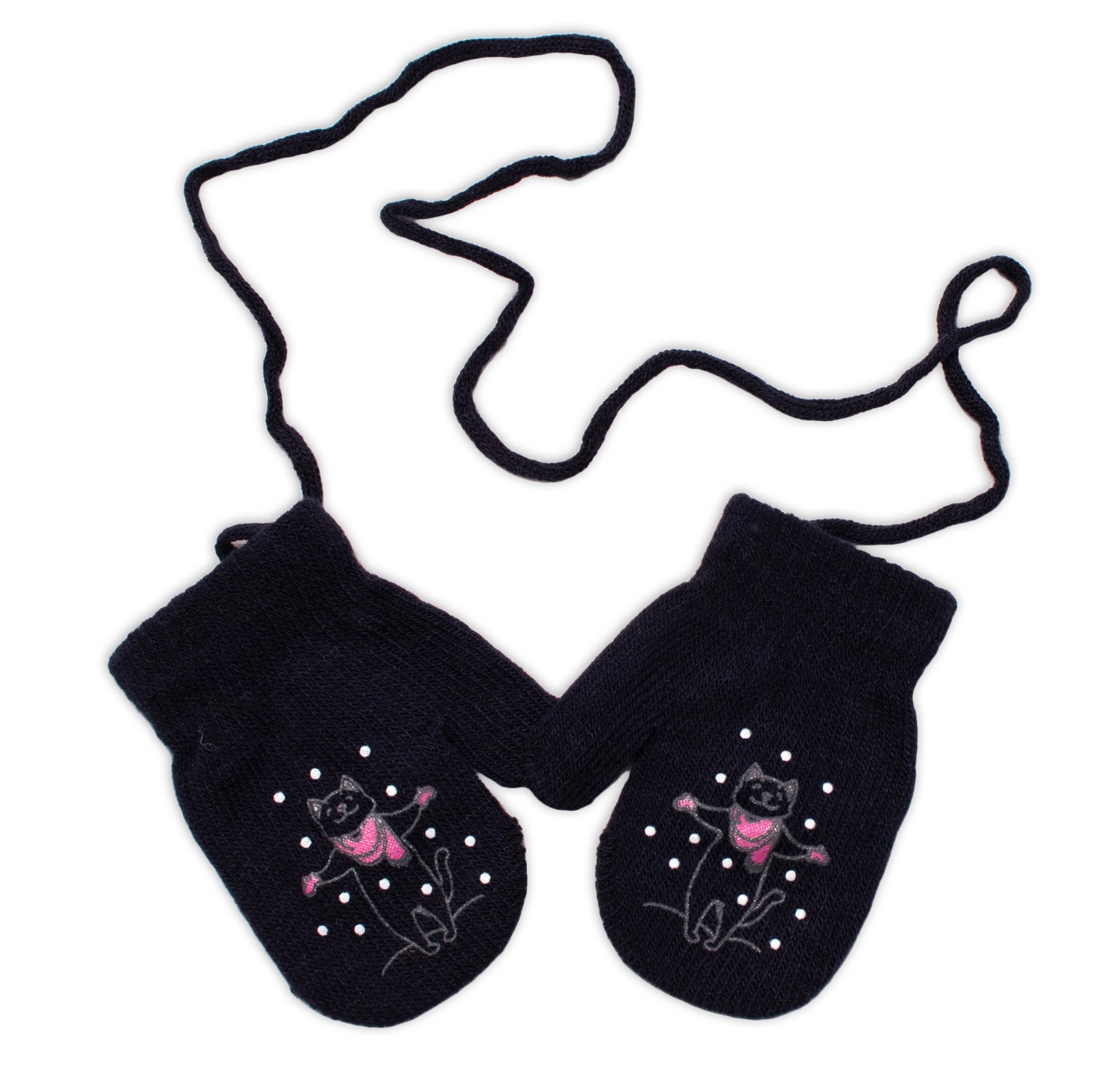 YO! Zimné dievčenské rukavičky so šnúrkou Micka - granátové, veľ. 110