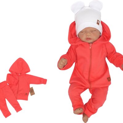 Z & Z 2-dielna bavlnená tepláková súprava Hviezdička - malinová, veľ. 62