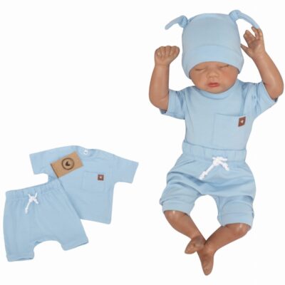 Z&Z 2-dielna sada tričko kr. rukáv, kraťasky s špagátom - modrá, vel. 74