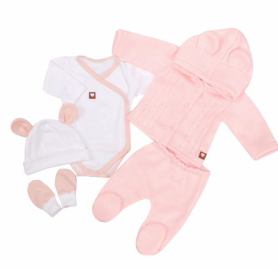 Z & Z 5-dielna kojenecká súpravička do pôrodnice - růžová, biela