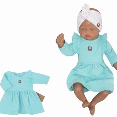 Z & Z Detské teplákové šatôčky/tunika Princess - tyrkys