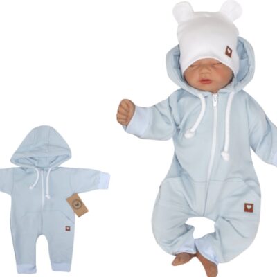 Z & Z Detský teplákový overal s kapucňou, sv.modrý, veľ. 62