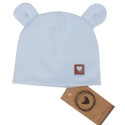 Z & Z Dvojvrstvová bavlnená čiapočka LOVE TEDDY, sv. modrá, veľ. 68/74