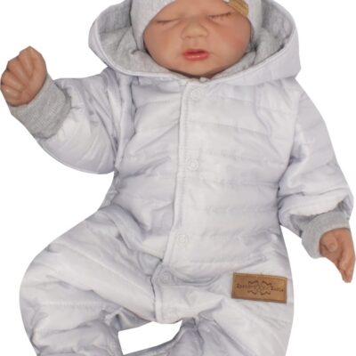 Z&Z Prešívaný dvojvrstvový overálok s kapucňou, šedý, veľ. 68