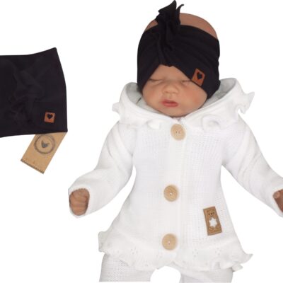 Z&Z Stylová bavlnená Čelenka / Turban, čierna, vel. 68/80