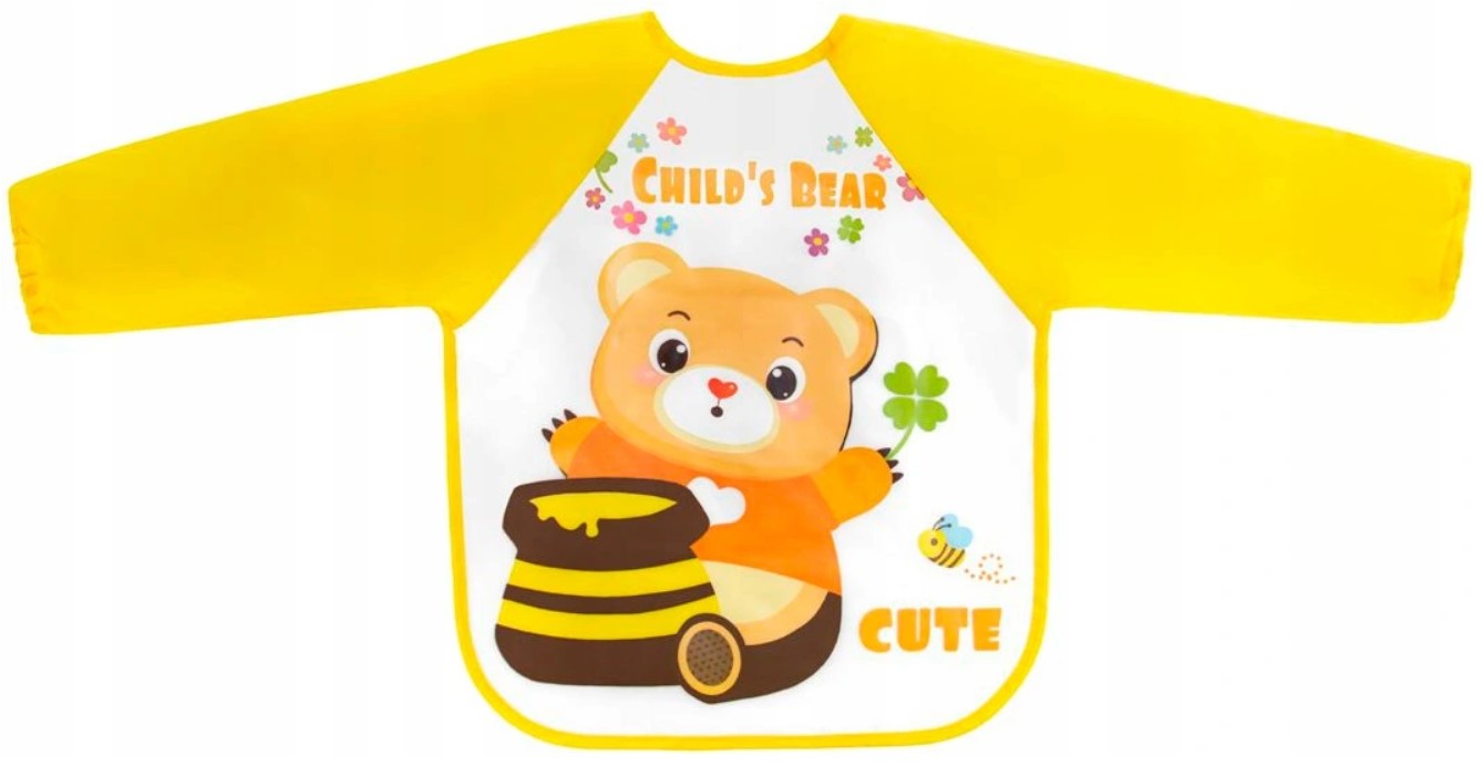 Nepremokavý podbradník Medvedík (žltý)