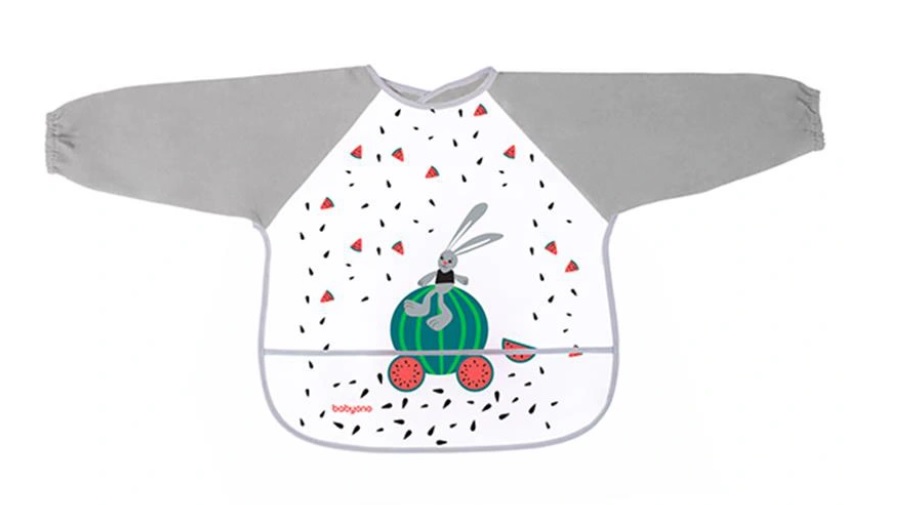 Sivý nepremokavý podbradník (dlhý rukáv, 24m+)