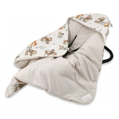 Zavinovacia deka s kapucňou bavlna, 90x90cm, Friends time - latte, béžová