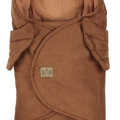 Zavinovacia deka s kapucňou Little Elite, 100 x 115 cm, Anjelské krídla - hnedá