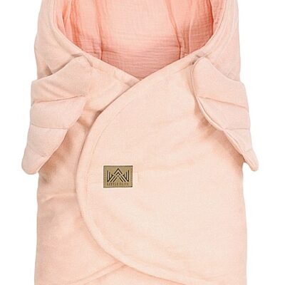 Zavinovacia deka s kapucňou Little Elite, 100 x 115 cm, Anjelské krídla - ružová