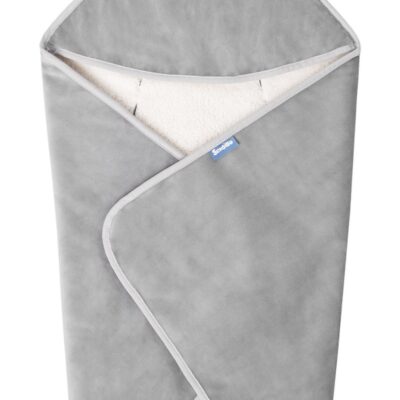 Zavinovačka do autosedačky plyšová, 75x75cm - šedá