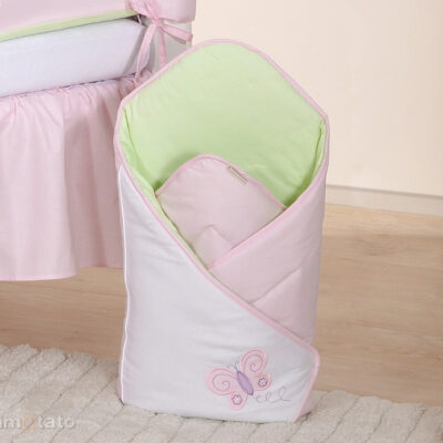 Zavinovačka LUX, s vystuženými chrbtom - Motýl - Motýlek  - růžový, zelená