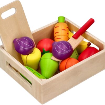 Zelenina a ovocie na krájanie v debničke Adam Toys - 13 ks