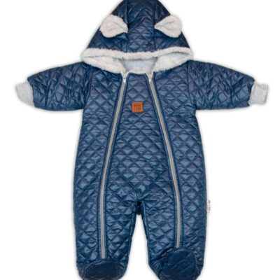 Zimná dojčenská kombinéza s kapucňou Bear Club, granát