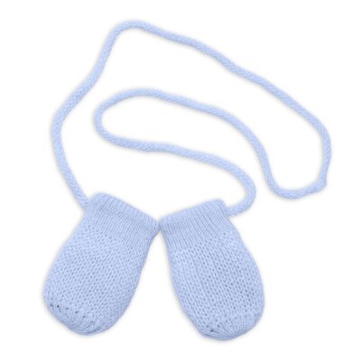 Svetlomodré zimné pletené rukavičky