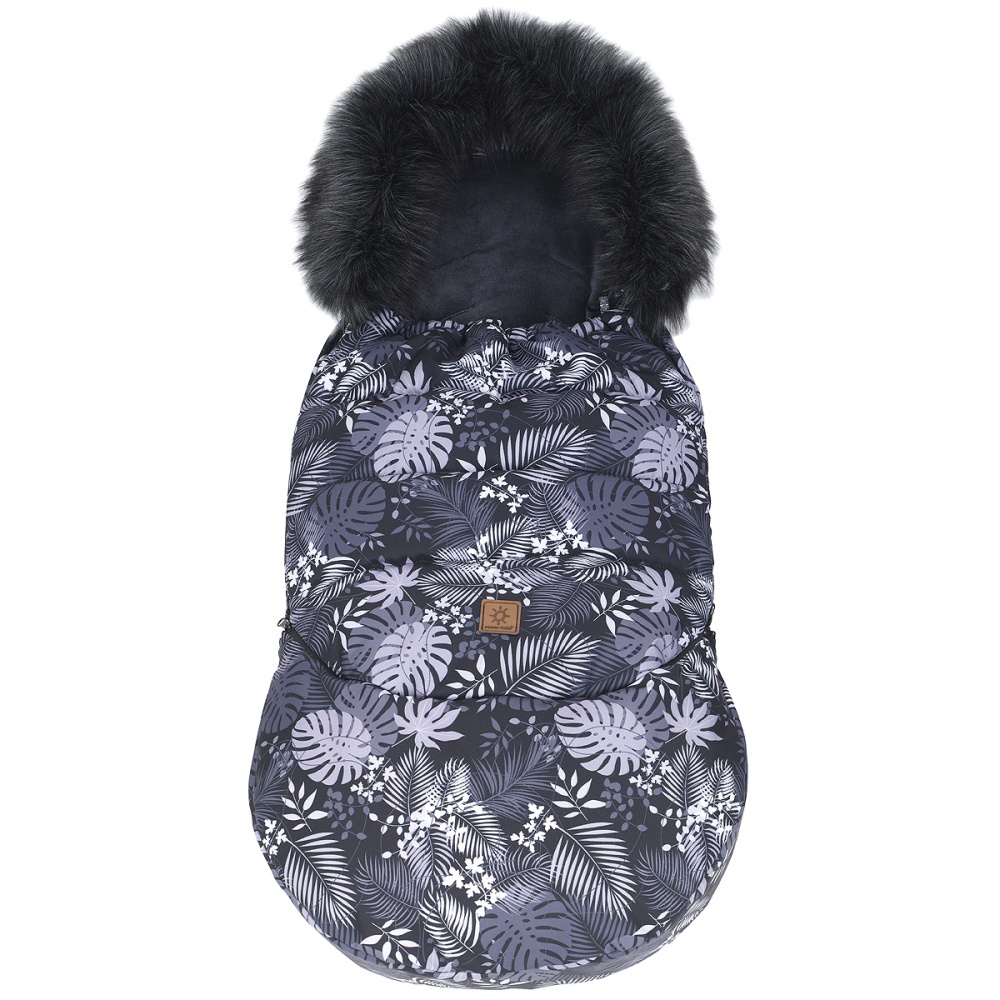 Zimný fusak COMBO s kožušinkou, Palmy, 114 x 52 cm