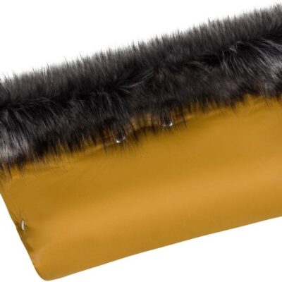 Baby Nellys: Zimný rukávnik s kožušinou (horčicový)